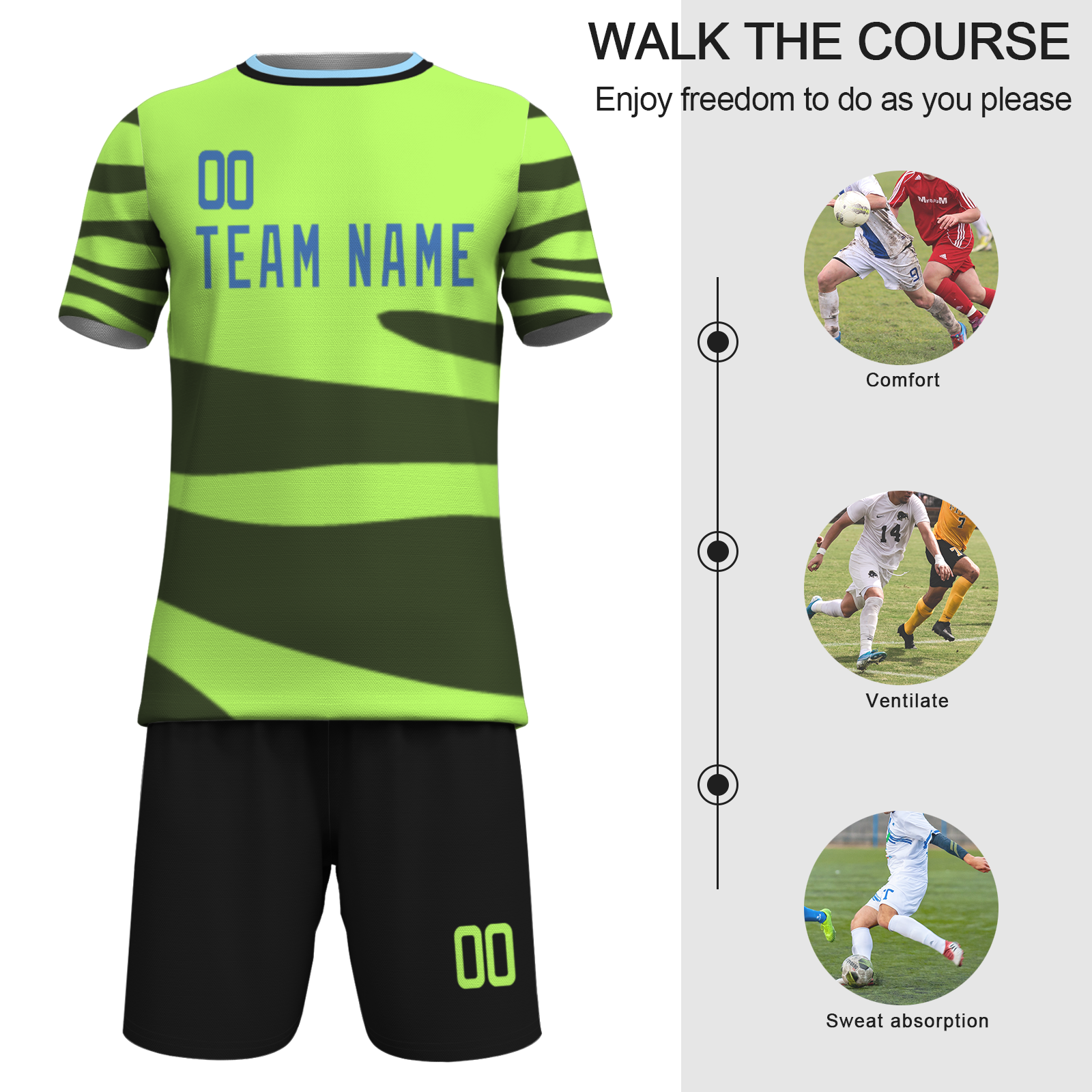 Custom White Black-White Sublimation Soccer Uniform Jersey