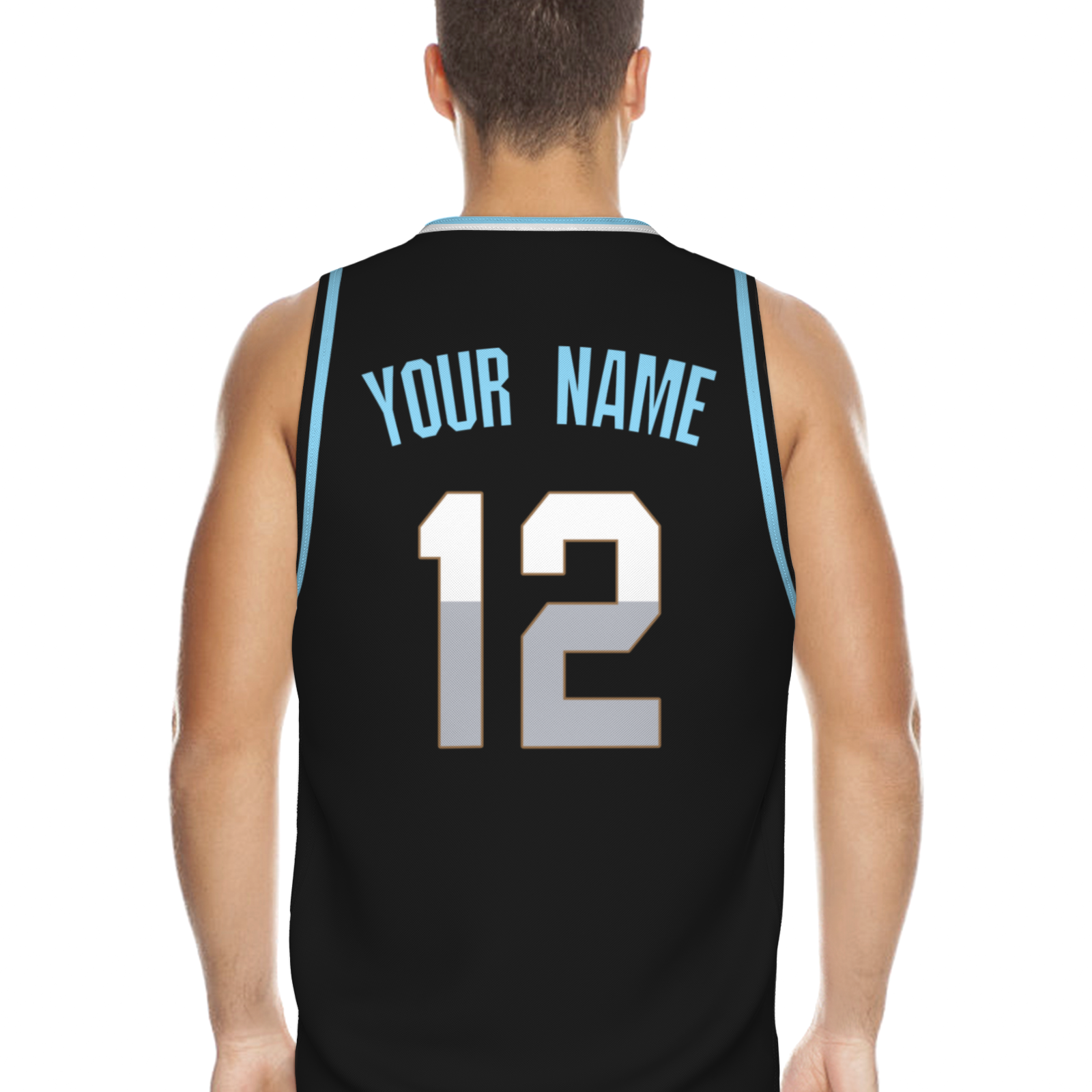 Custom White Dark Blue-Orange Authentic V-Neck Basketball Jersey