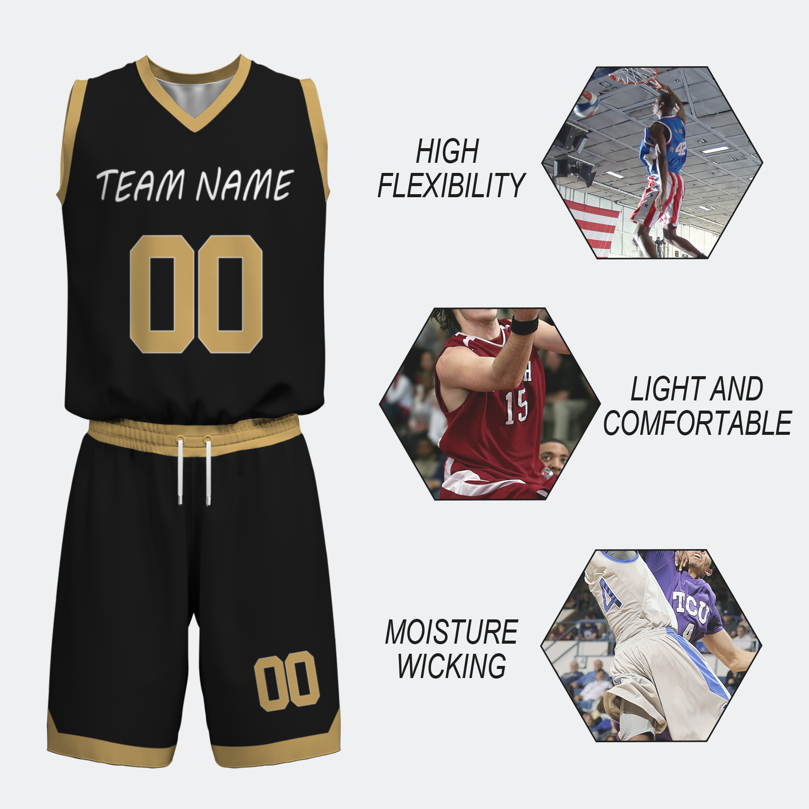 Custom White Old Gold-Black Authentic Basketball Uniform Jersey