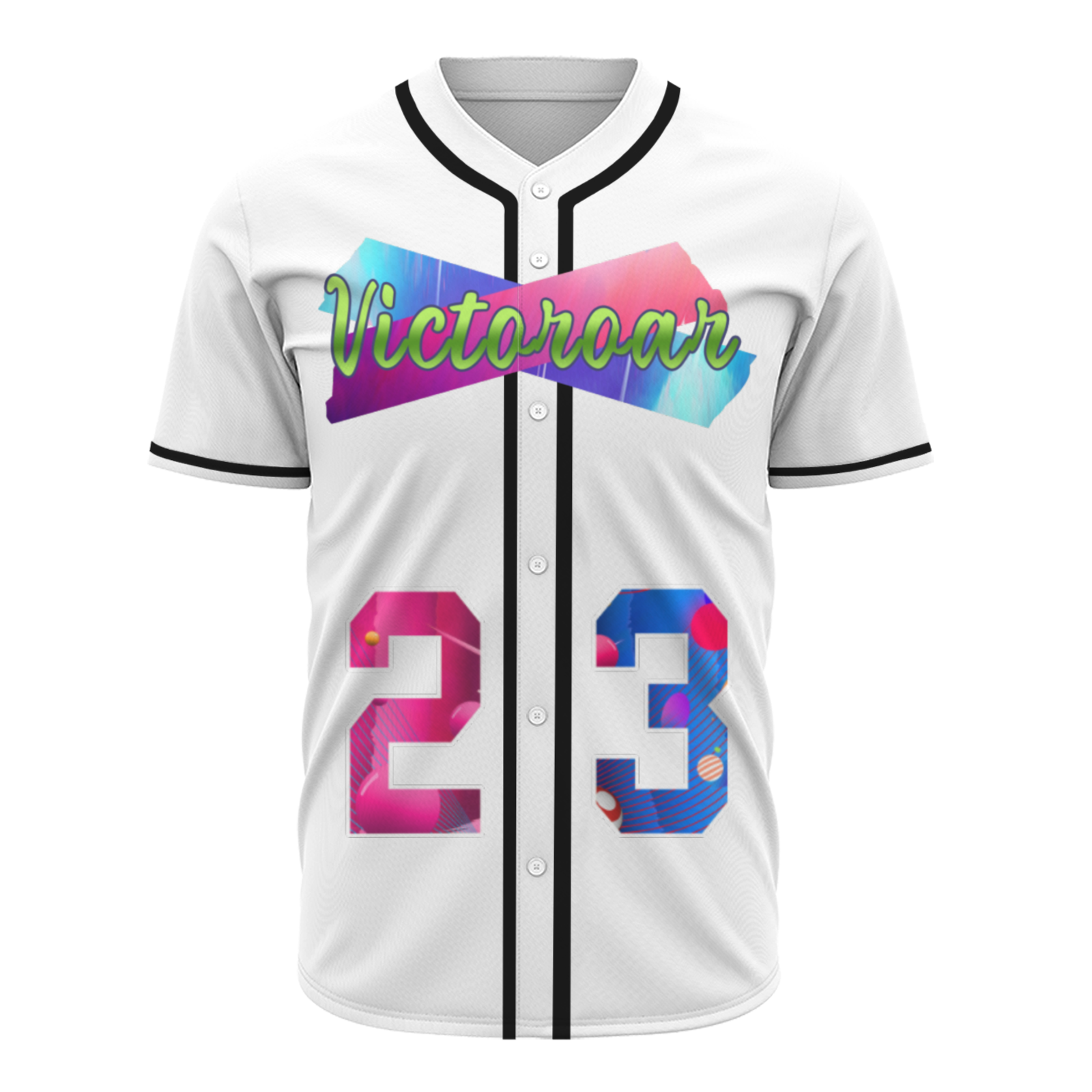 Custom Black Pink-Indigo Authentic Victoroar Baseball Jersey