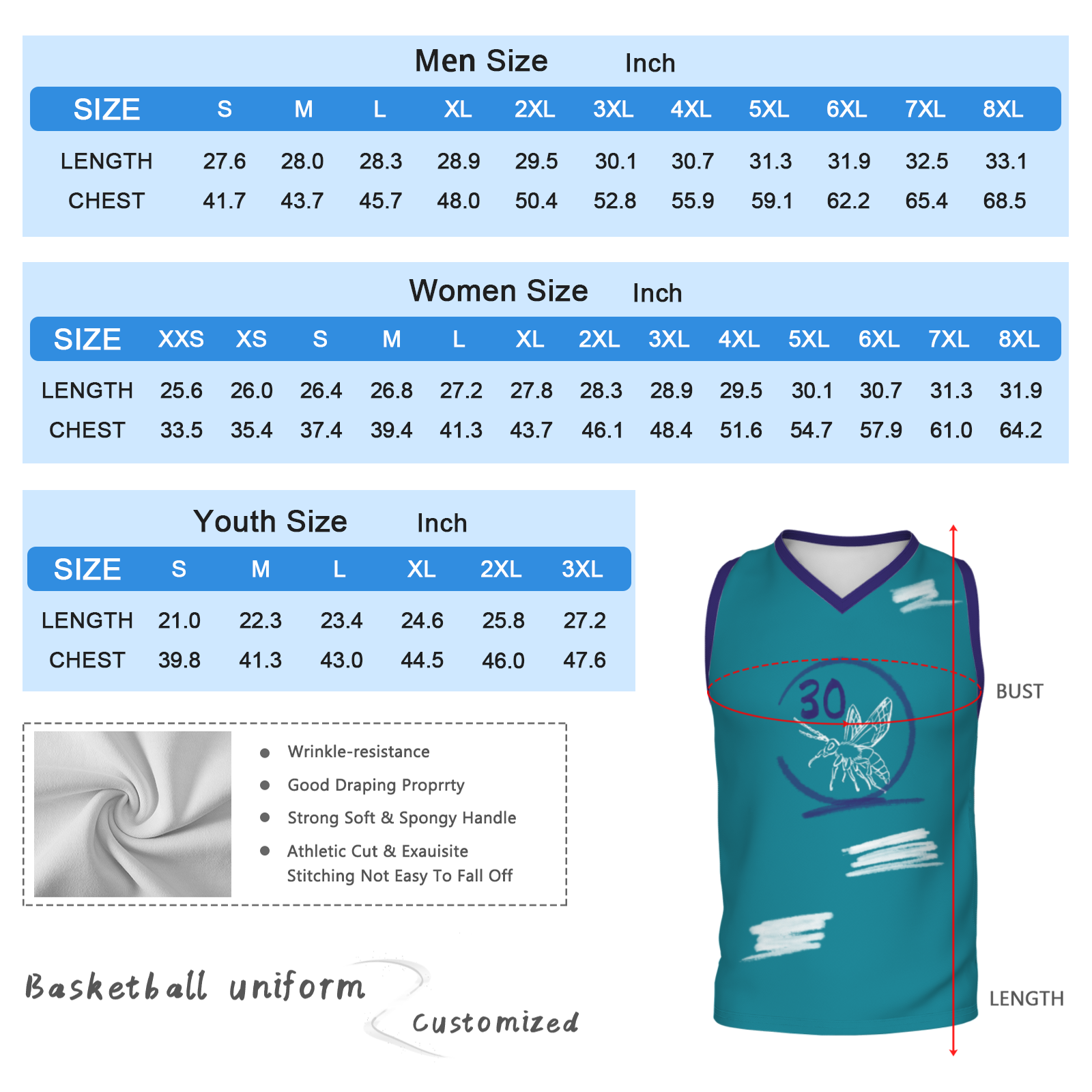 Custom Blue Chinese Painting Horse V-Neck Basketball Jersey