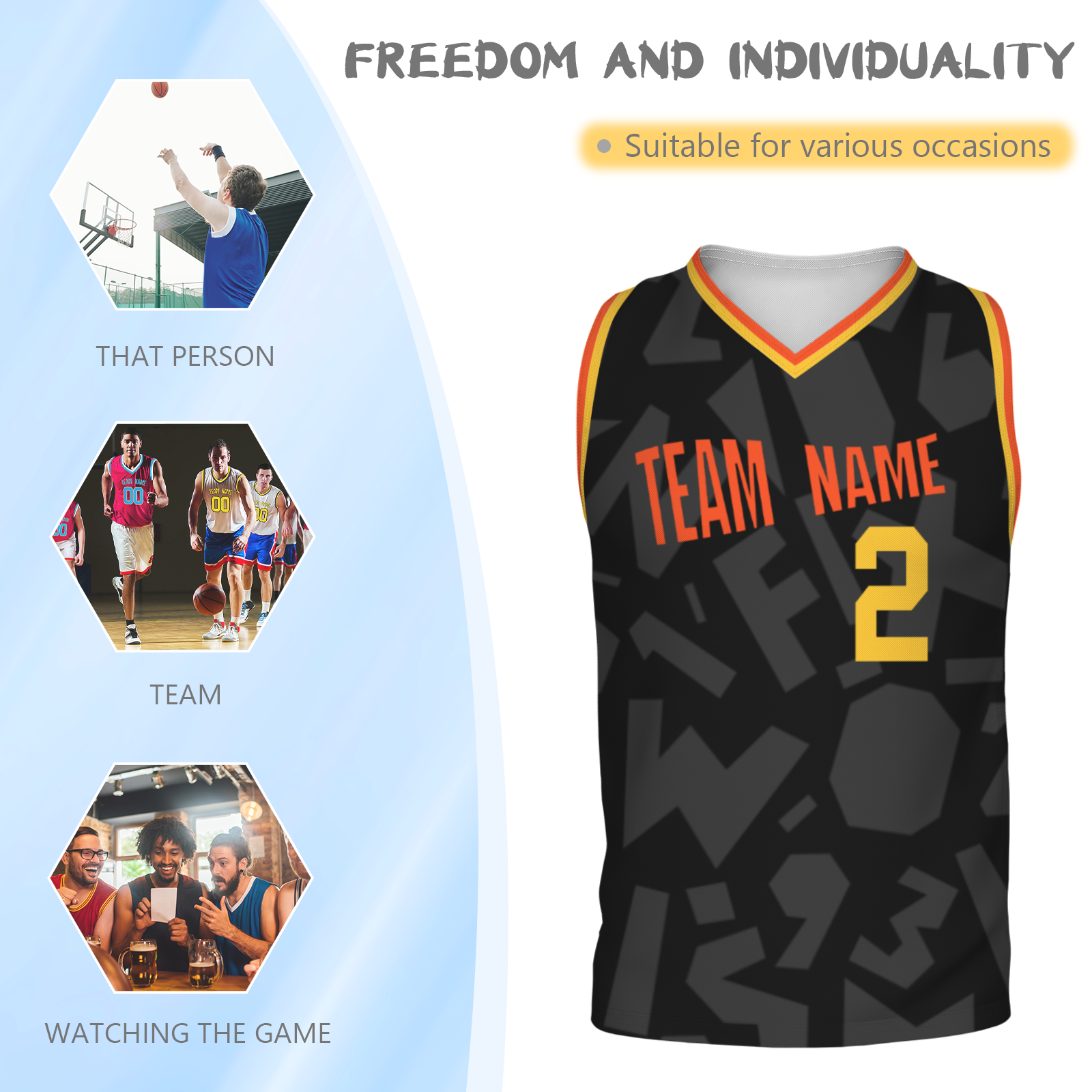 Custom White Dark Blue-Orange Authentic V-Neck Basketball Jersey