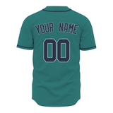 Custom Teal Navy Blue-White Authentic Baseball Jersey