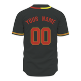 Custom Black Red-Yellow Two Tone Stripe Baseball Jersey