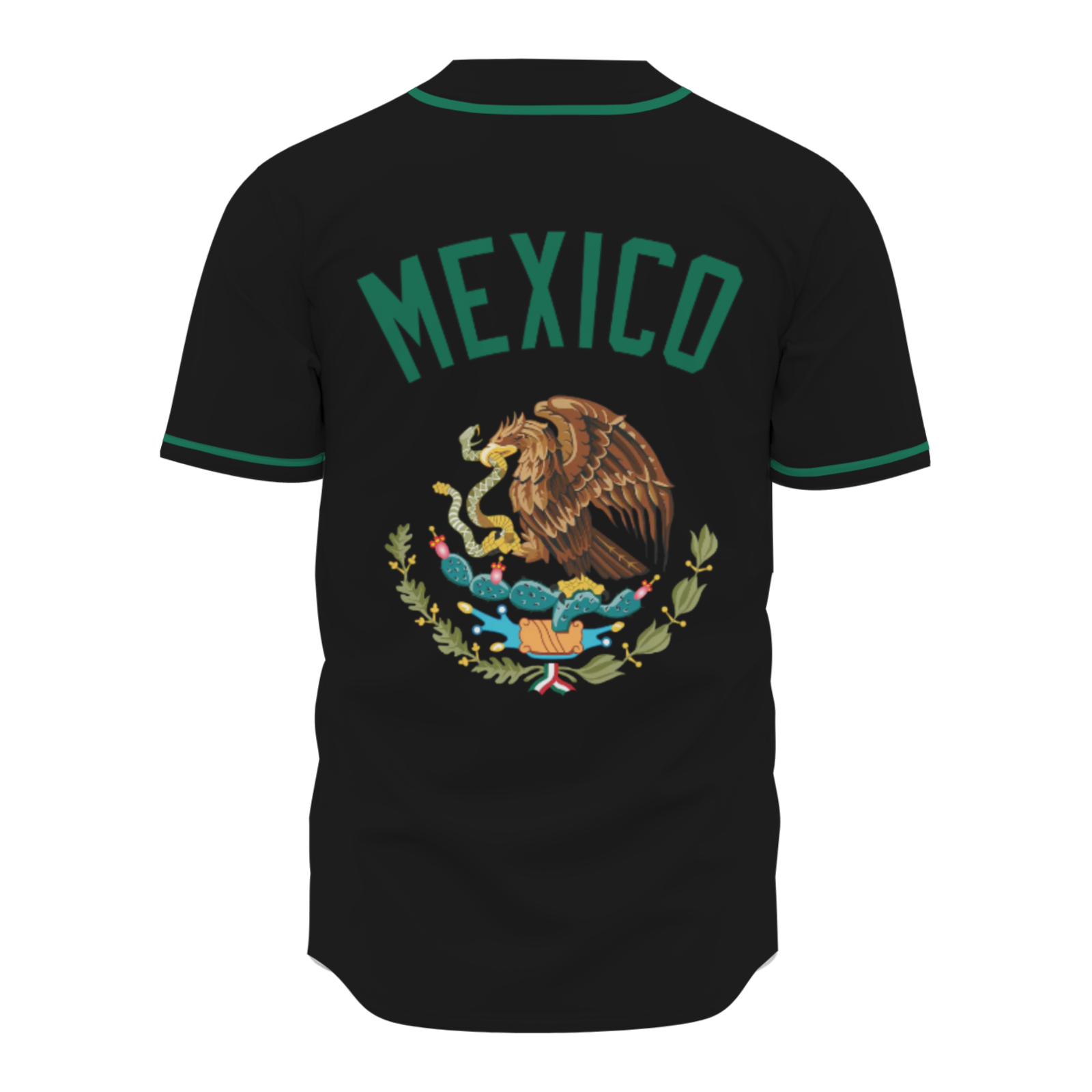 Custom Black Kelly Green-Black Authentic Mexican Flag Fashion Baseball Jersey