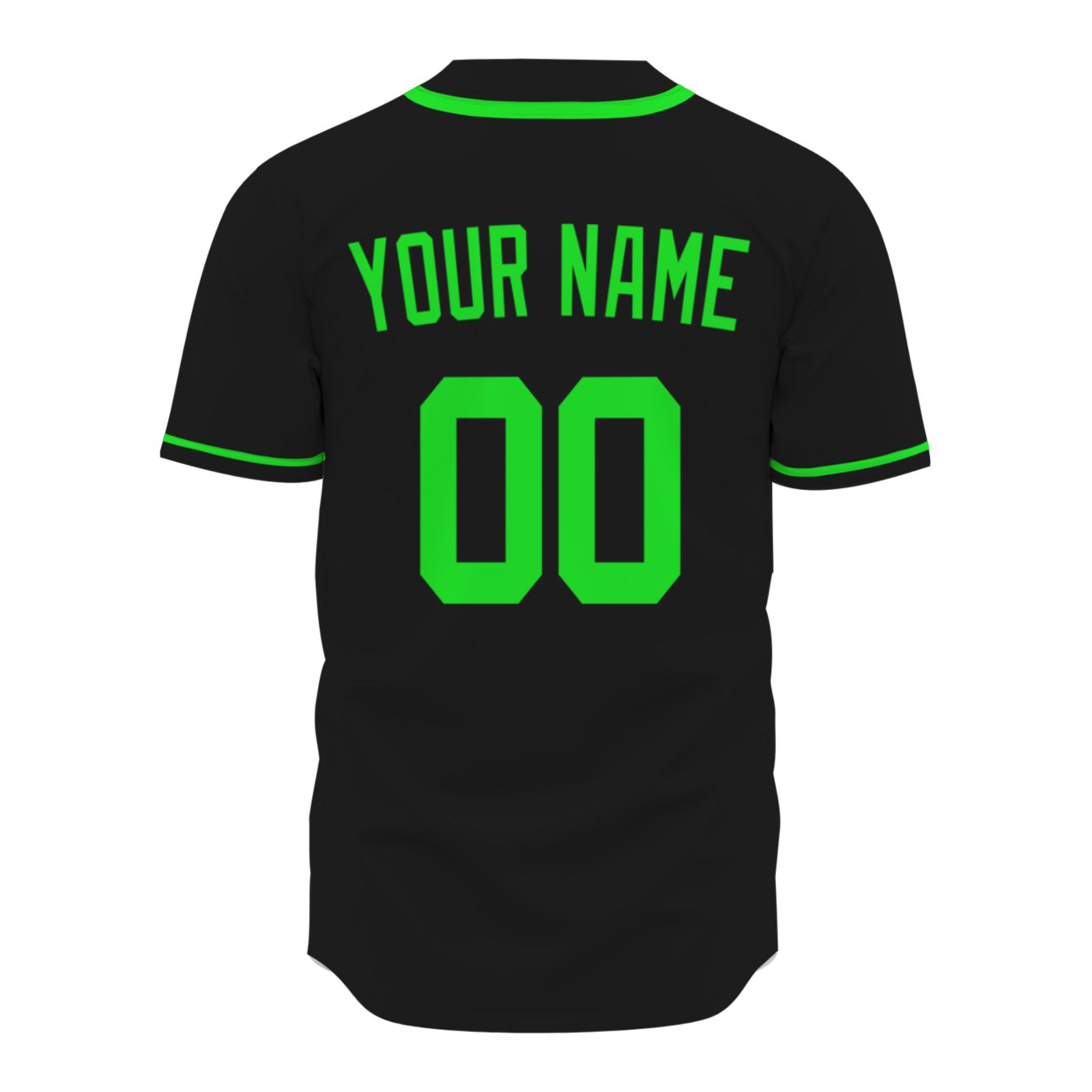 Custom Black Fluorescent Green-Black Authentic Baseball Jersey