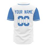 Custom White Sky Blue Authentic Two Tone Baseball Jersey