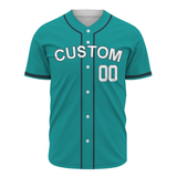 Custom Green White-Black Authentic Baseball Jersey