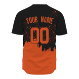 Custom Black Orange-White Authentic City's Reflection Baseball Jersey