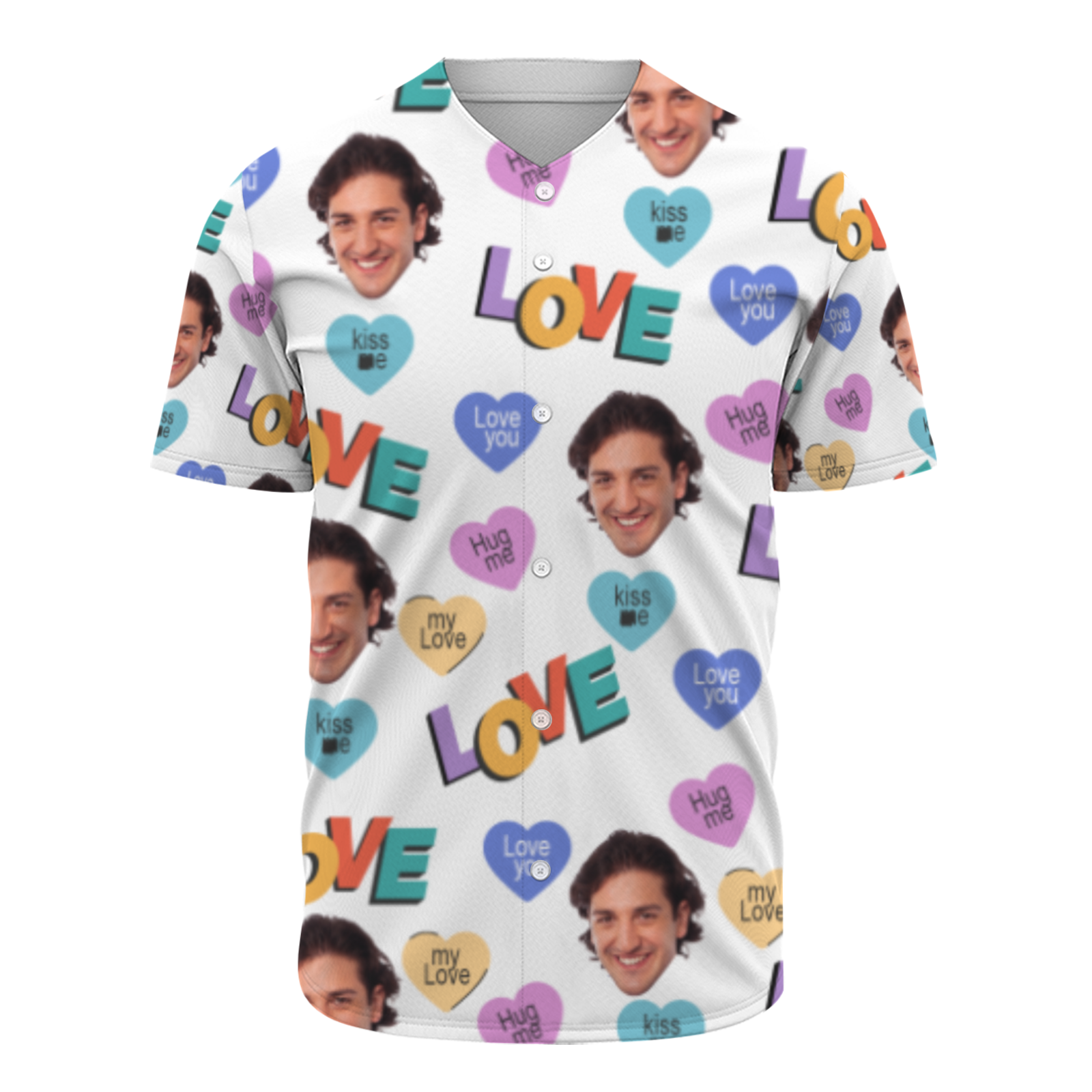 Custom Photo Shirts Personalized Couples Vintage Button Pajamas Valentine's Day Funny Gifts for Men Women