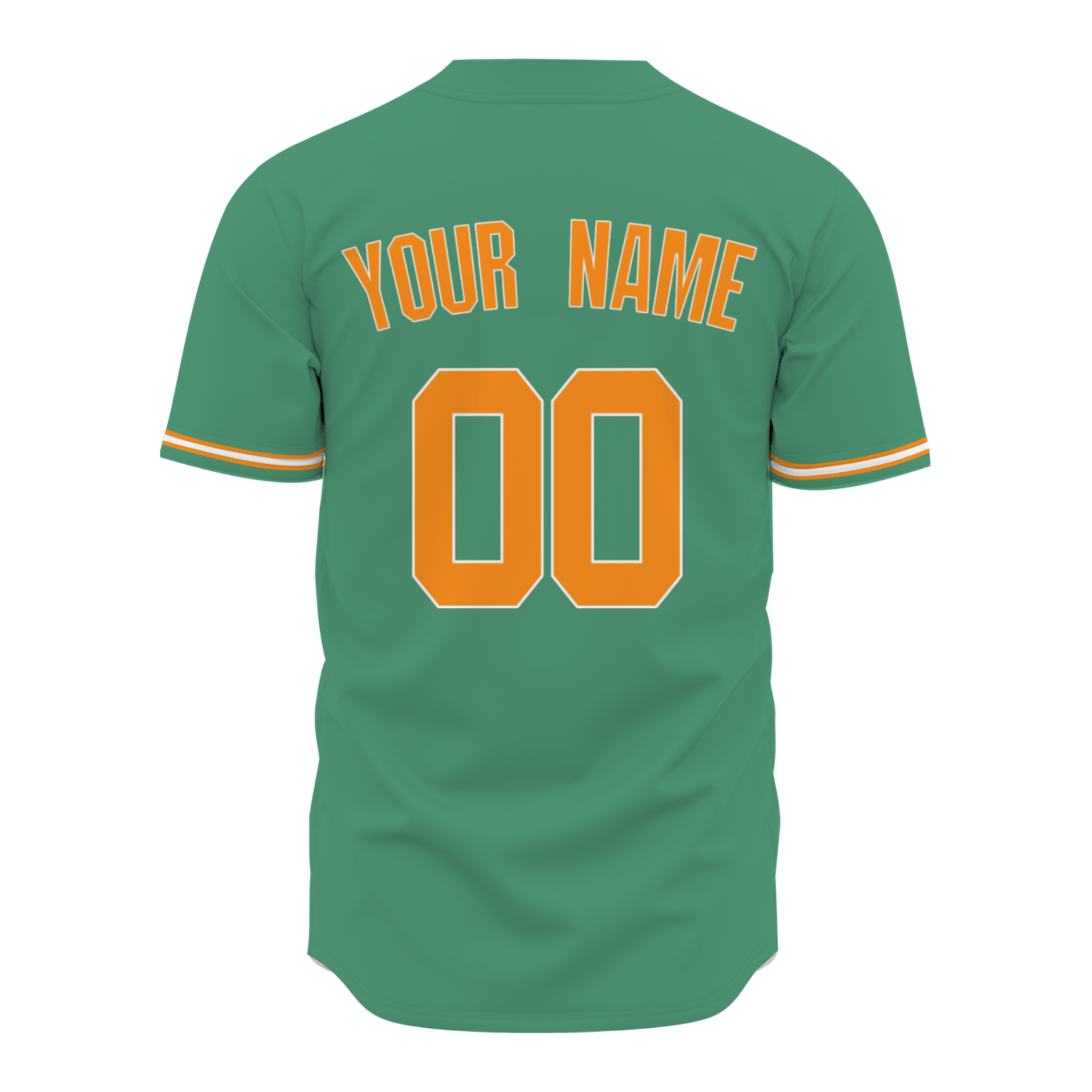 Custom Deep Mint Green Orange-White Authentic Baseball Jersey