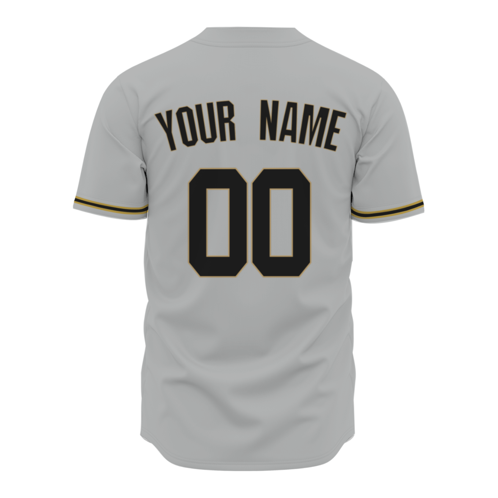 Custom Gray Black-Old Gold Authentic Baseball Jersey