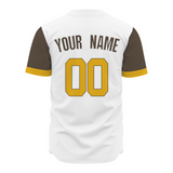 Custom White Yellow-Black Authentic Baseball Jersey