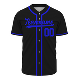 Custom Black Navy Blue-Black Authentic Baseball Jersey