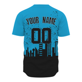 Custom Dark Blue Black-White Authentic City's Reflection Baseball Jersey