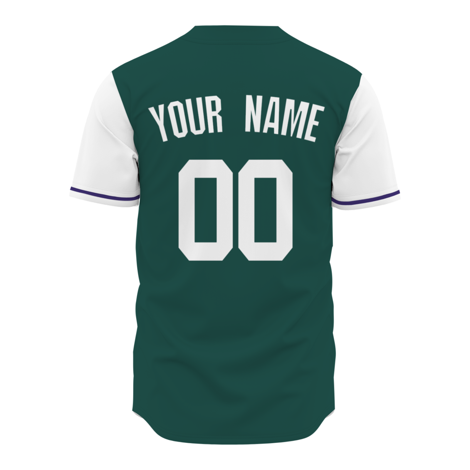 Custom Green White-Purple Snow Mountain Baseball Jersey