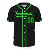 Custom Black Fluorescent Green-Black Authentic Baseball Jersey