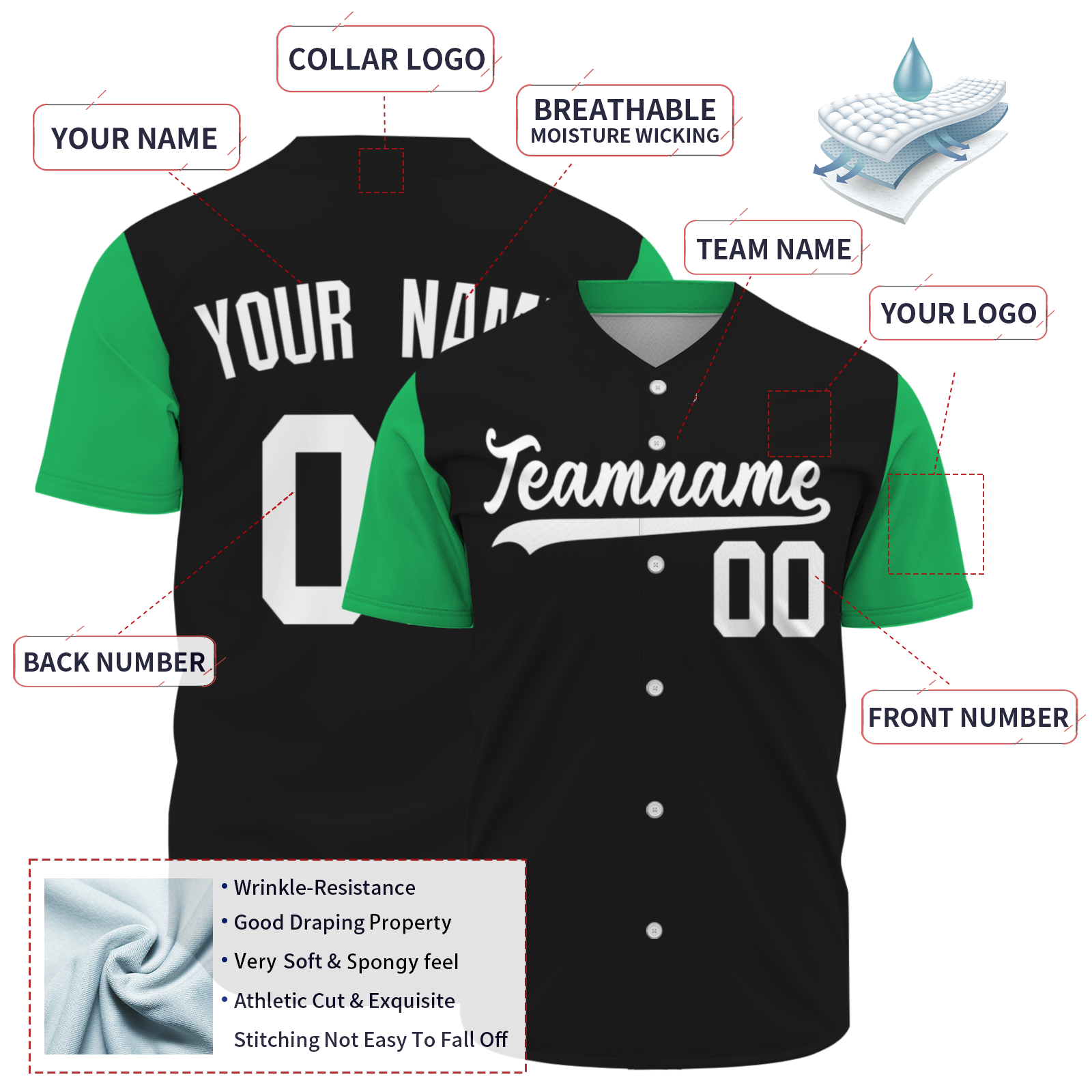 Custom Black White-Black Authentic Two Tone Baseball Jersey