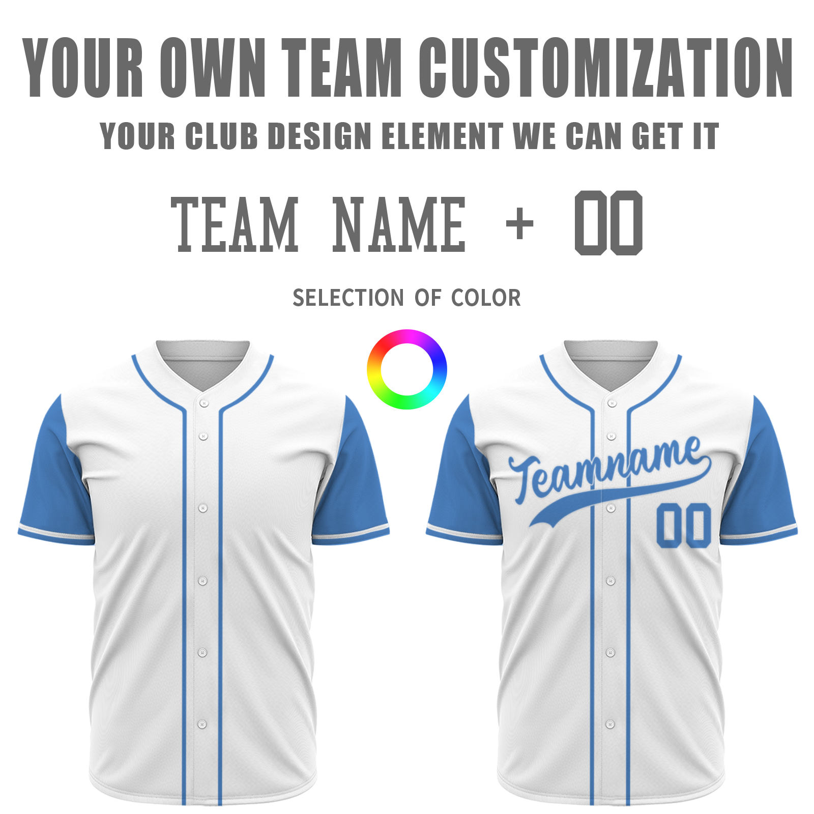 Custom White Sky Blue Authentic Two Tone Baseball Jersey