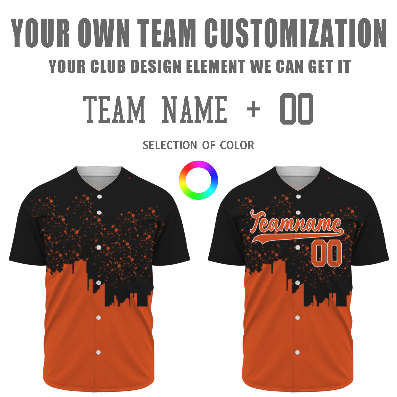 Custom Black Orange-White Authentic City's Reflection Baseball Jersey