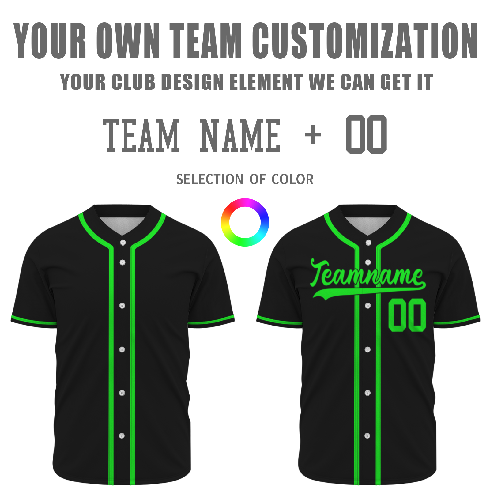 Custom Black Fluorescent Green-Black Authentic Baseball Jersey