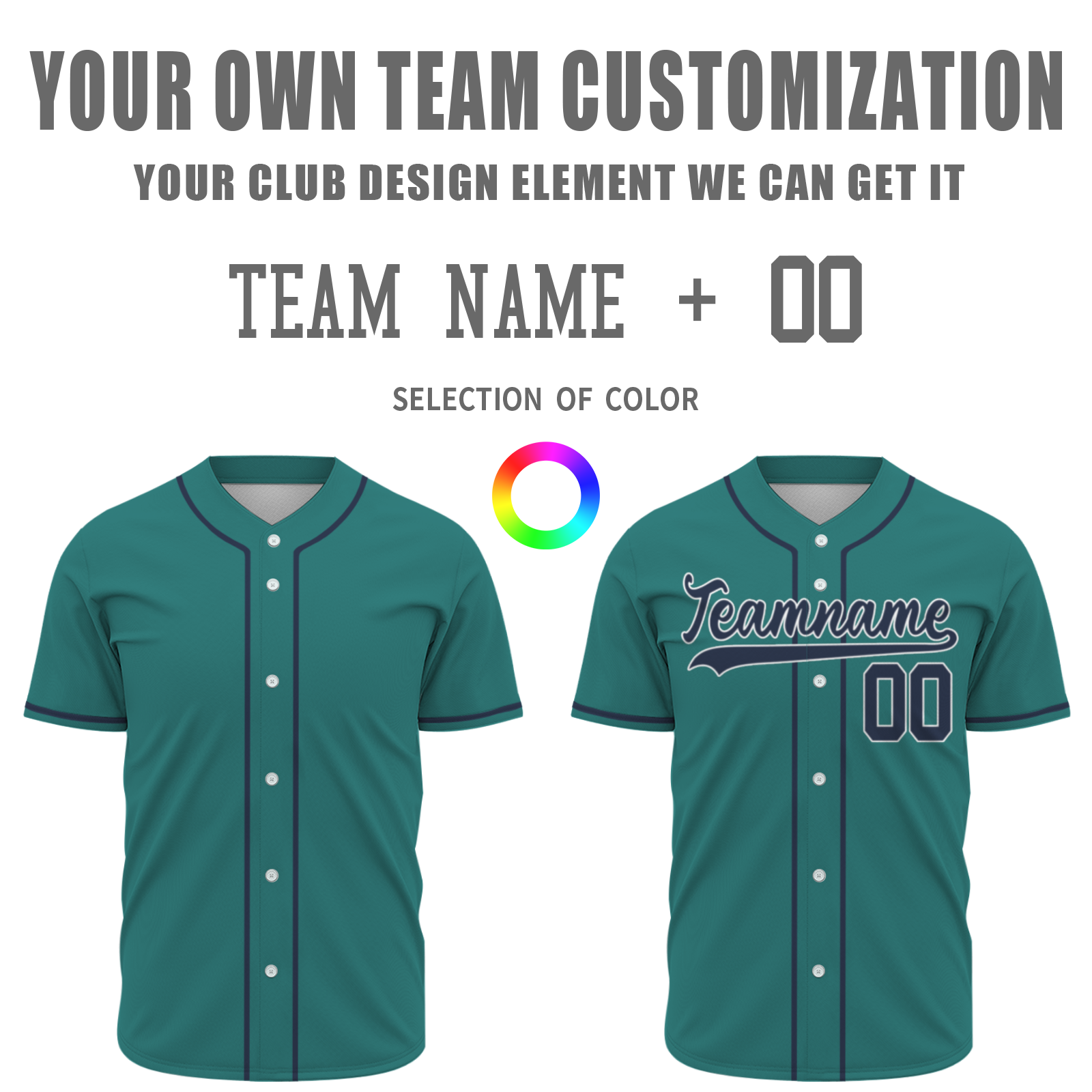 Custom Teal Navy Blue-White Authentic Baseball Jersey