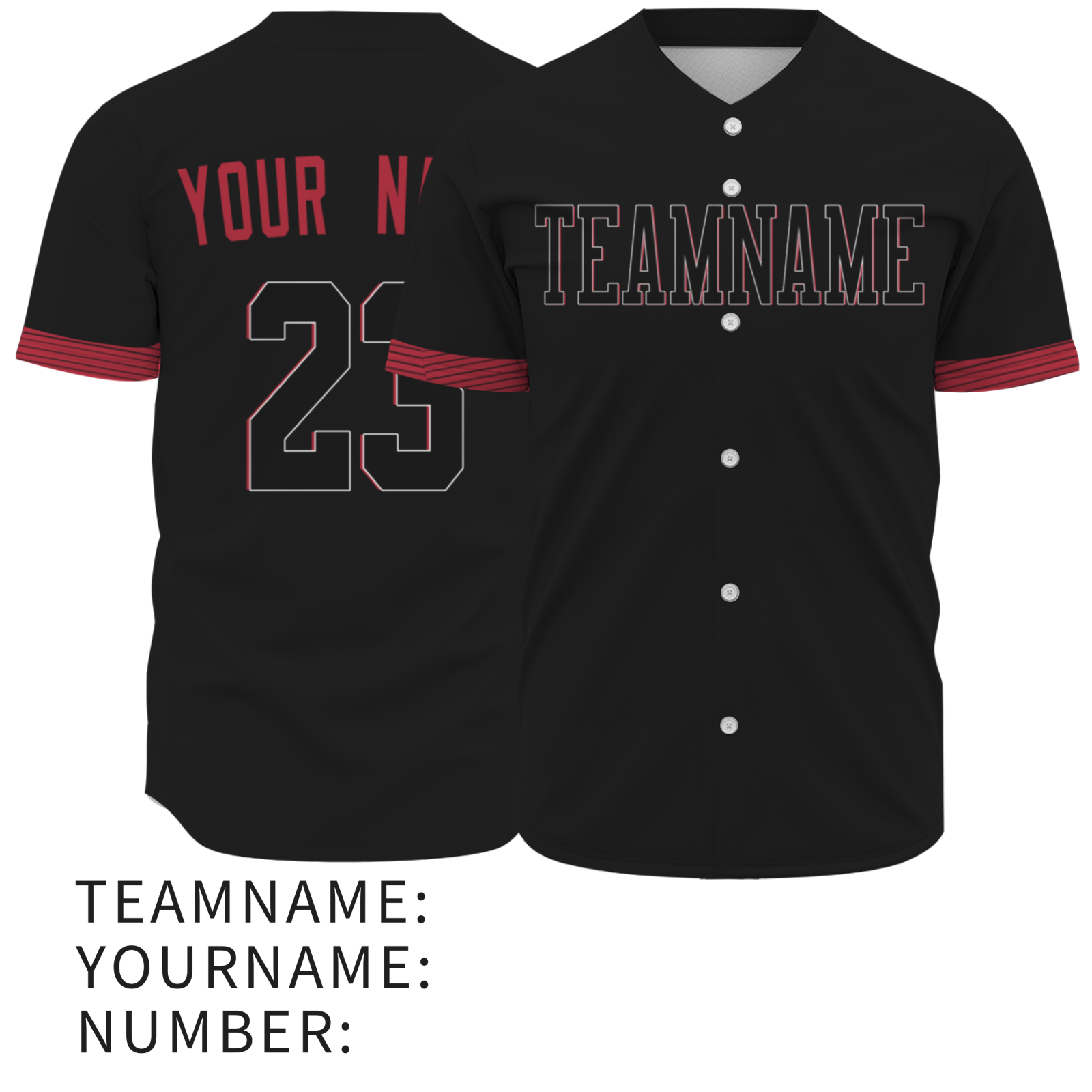 Custom Black Black-White Authentic Baseball Jersey