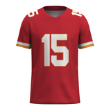 Custom Red White-Orange Authentic Football Jersey