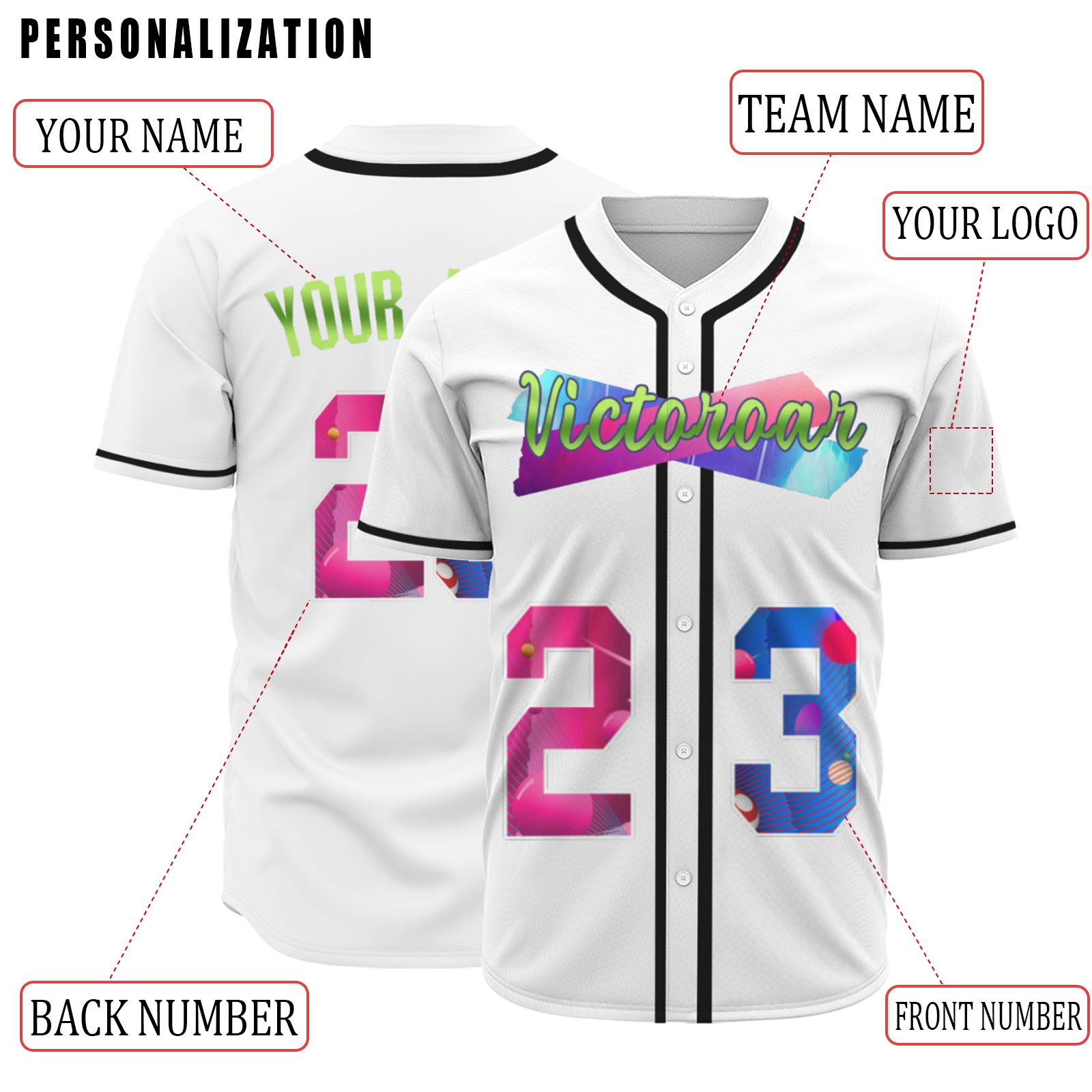 Custom Black Pink-Indigo Authentic Victoroar Baseball Jersey