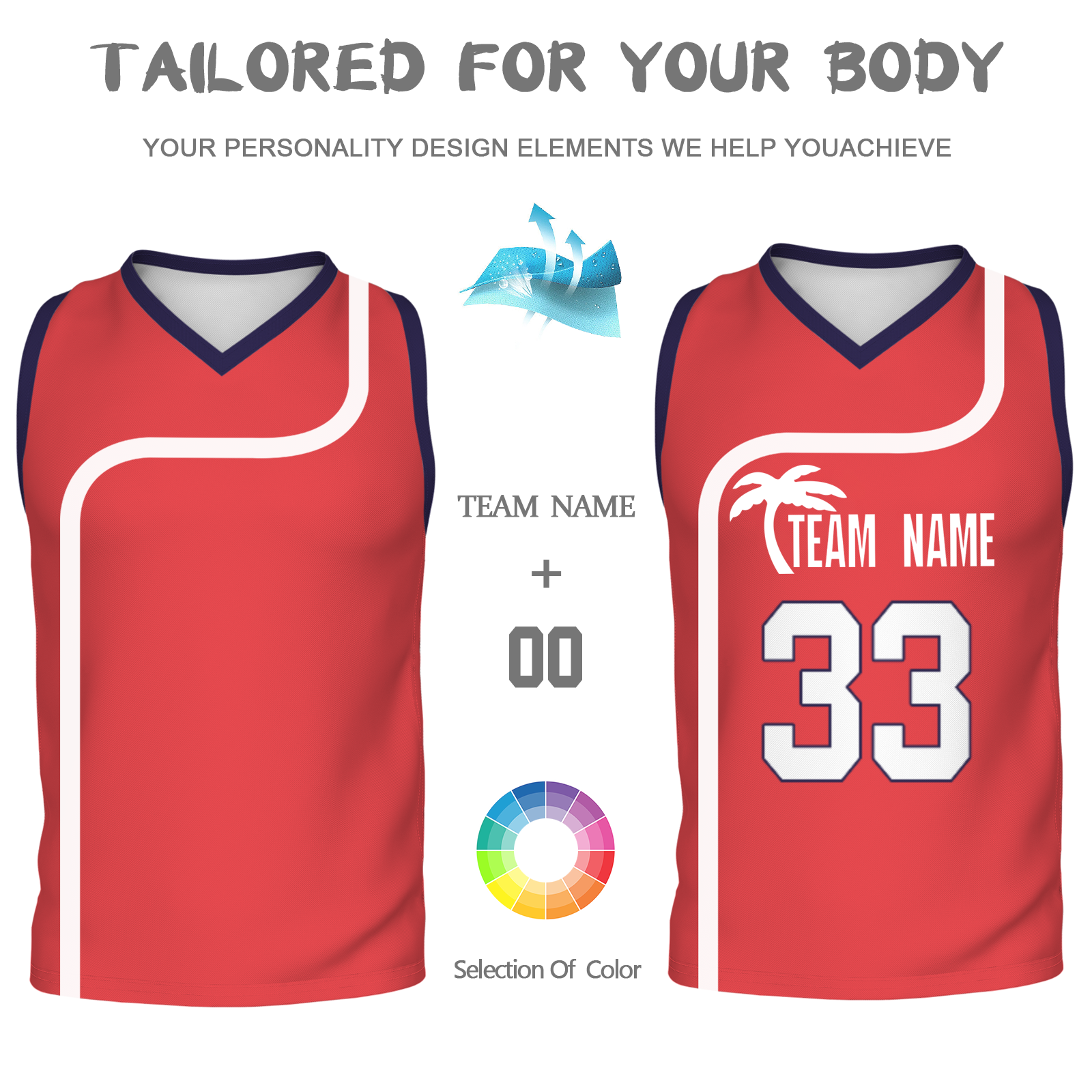 Custom Turquoise White Orange Authentic Coconut Tree Basketball Jersey