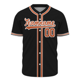 Custom Black Orange-White Authentic Baseball Jersey