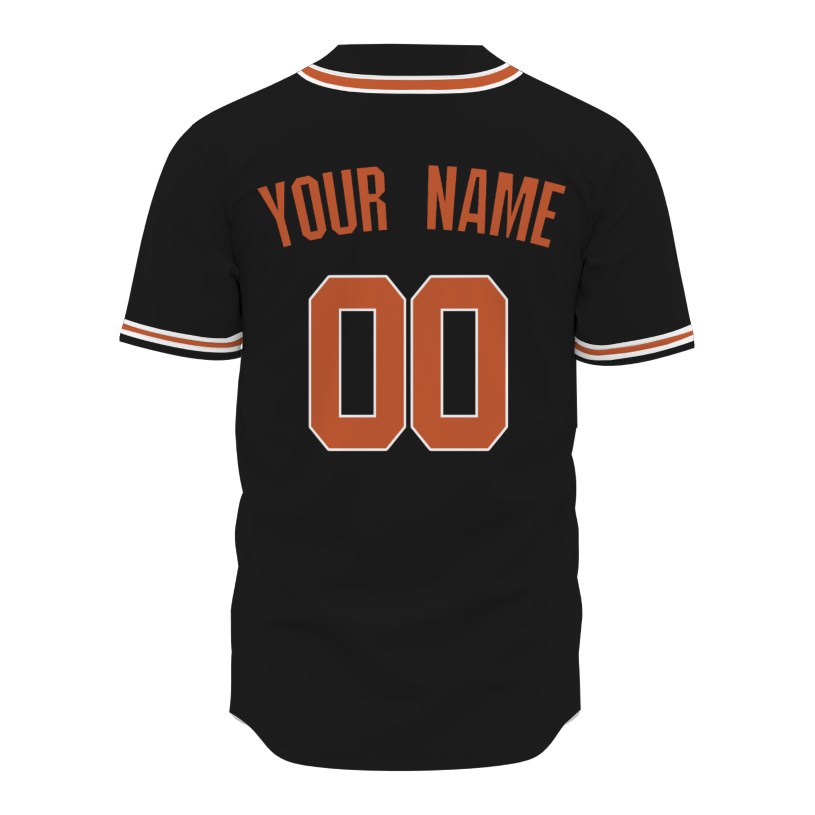 Custom Black Orange-White Authentic Baseball Jersey