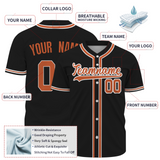 Custom Black Orange-White Authentic Baseball Jersey