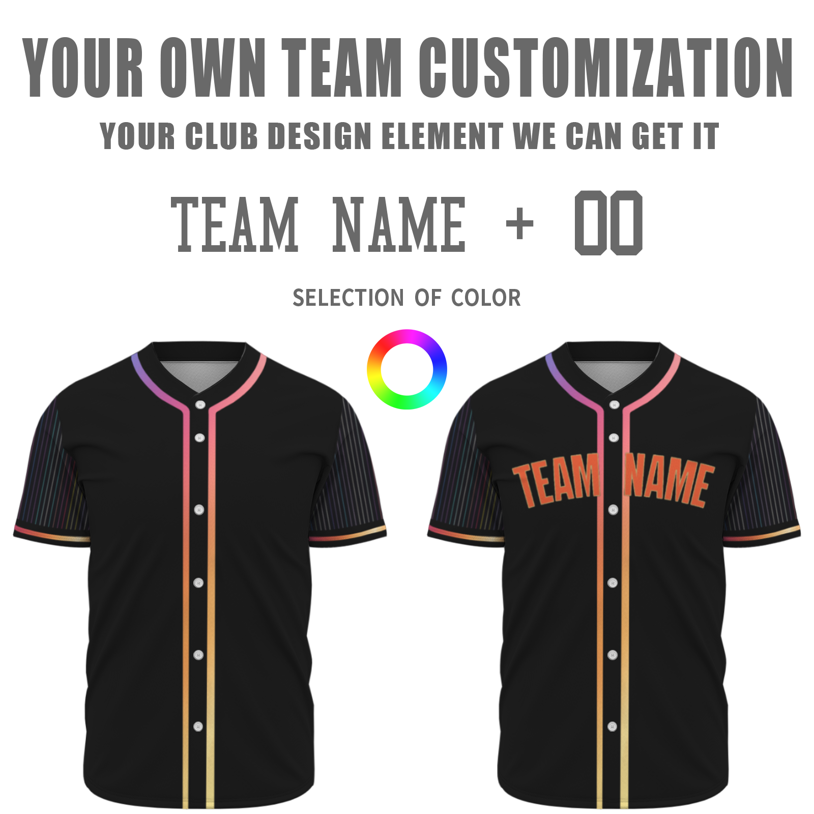 Custom Black Orange-White Authentic Baseball Jersey