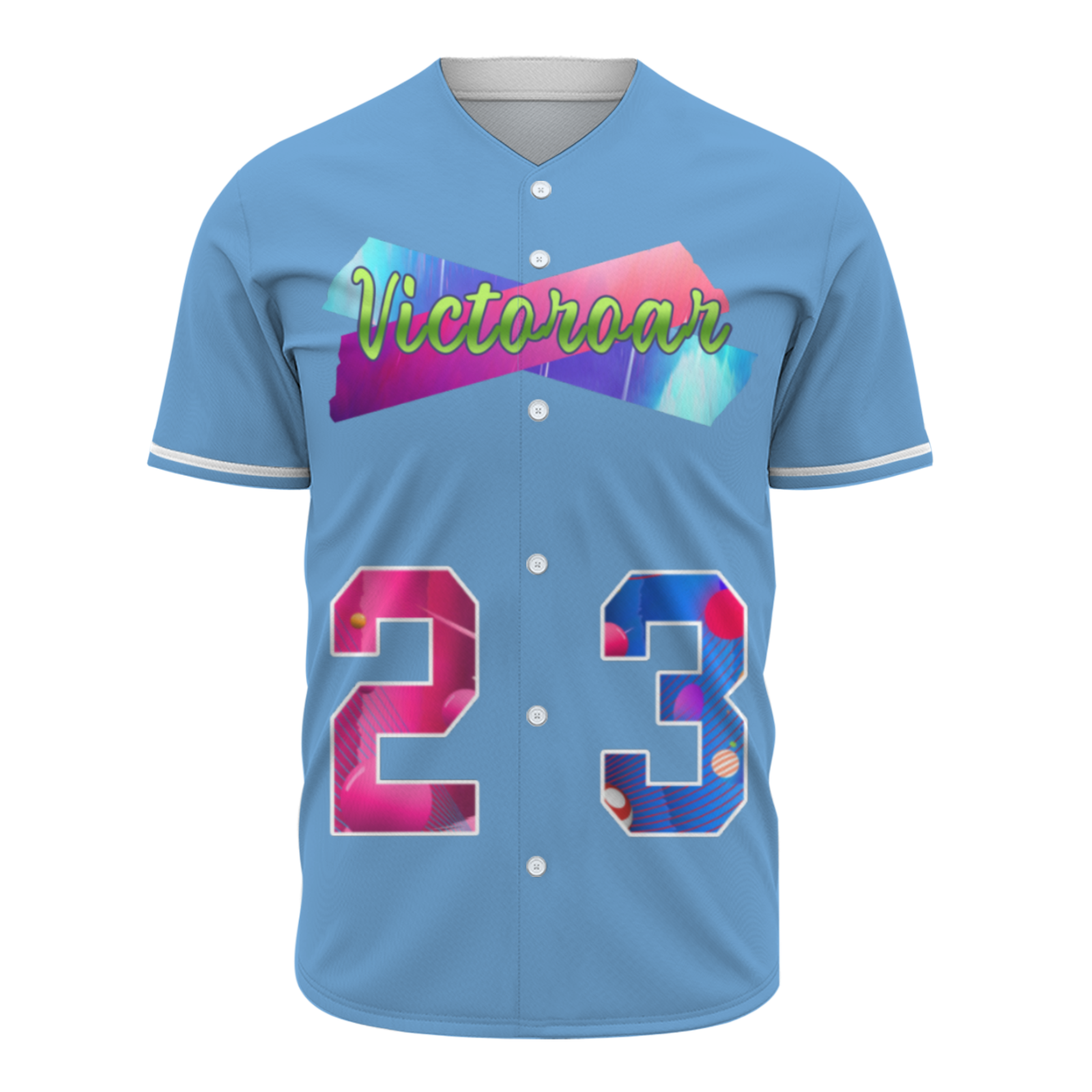 Custom Black Pink-Indigo Authentic Victoroar Baseball Jersey