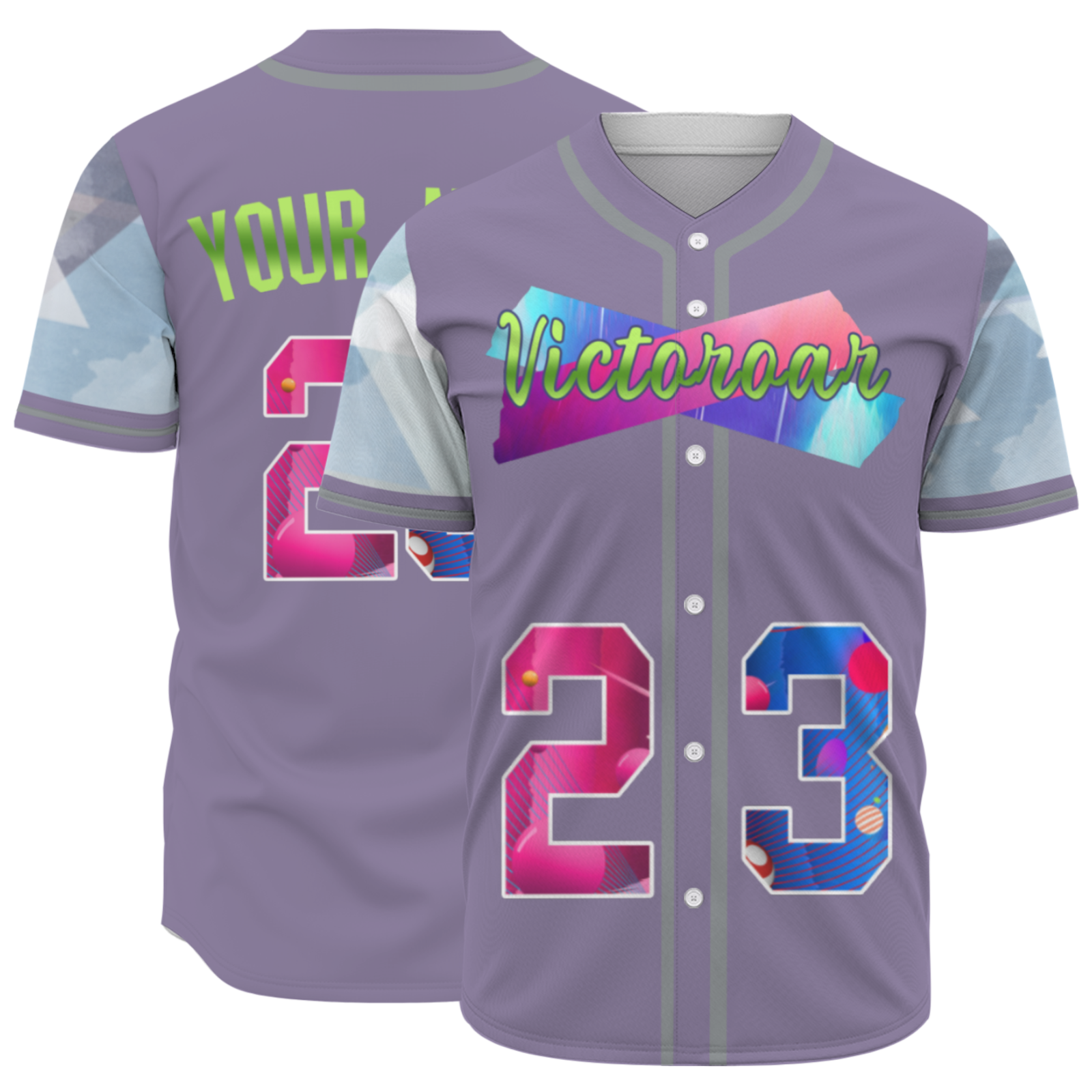 Custom Black Pink-Indigo Authentic Victoroar Baseball Jersey