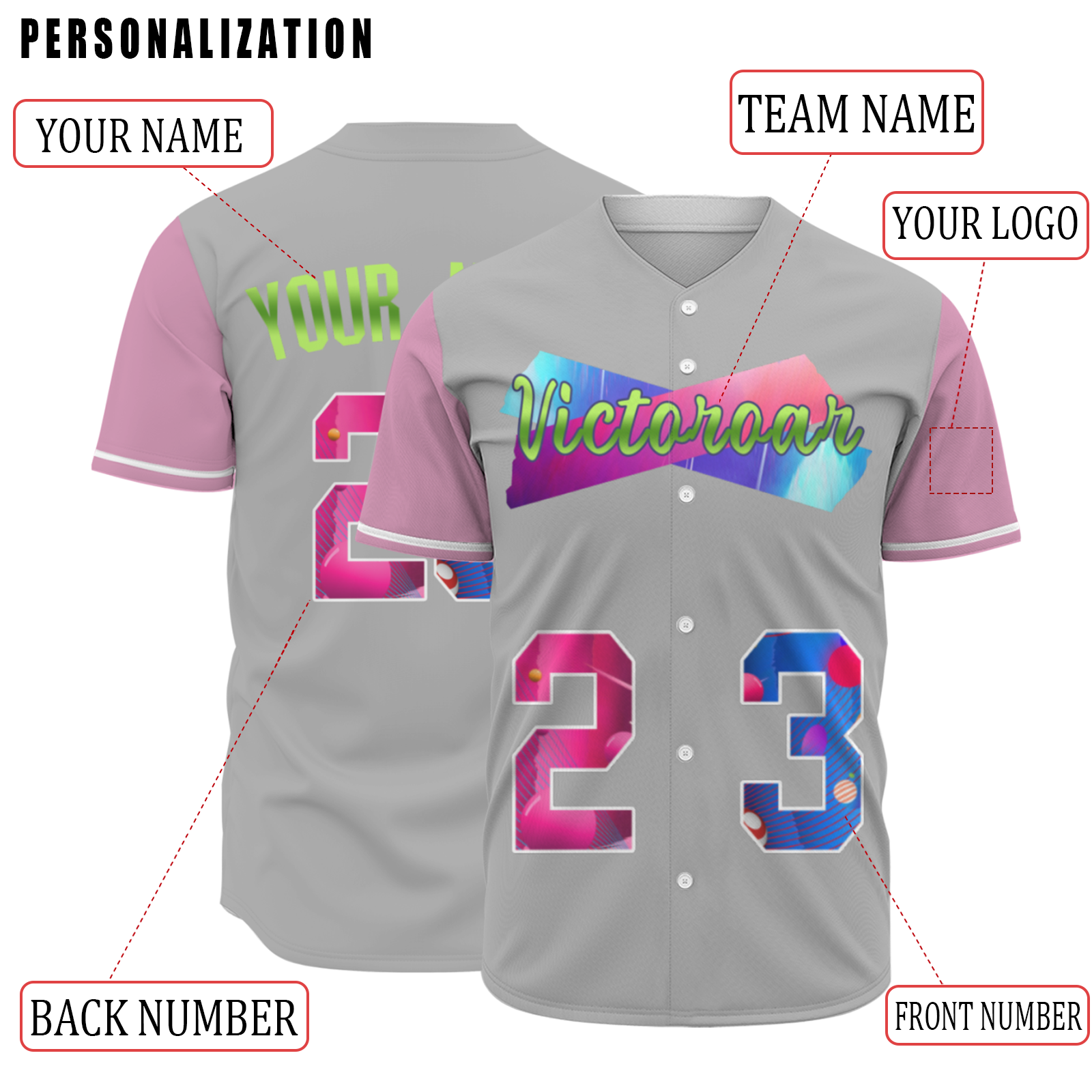 Custom Black Pink-Indigo Authentic Victoroar Baseball Jersey