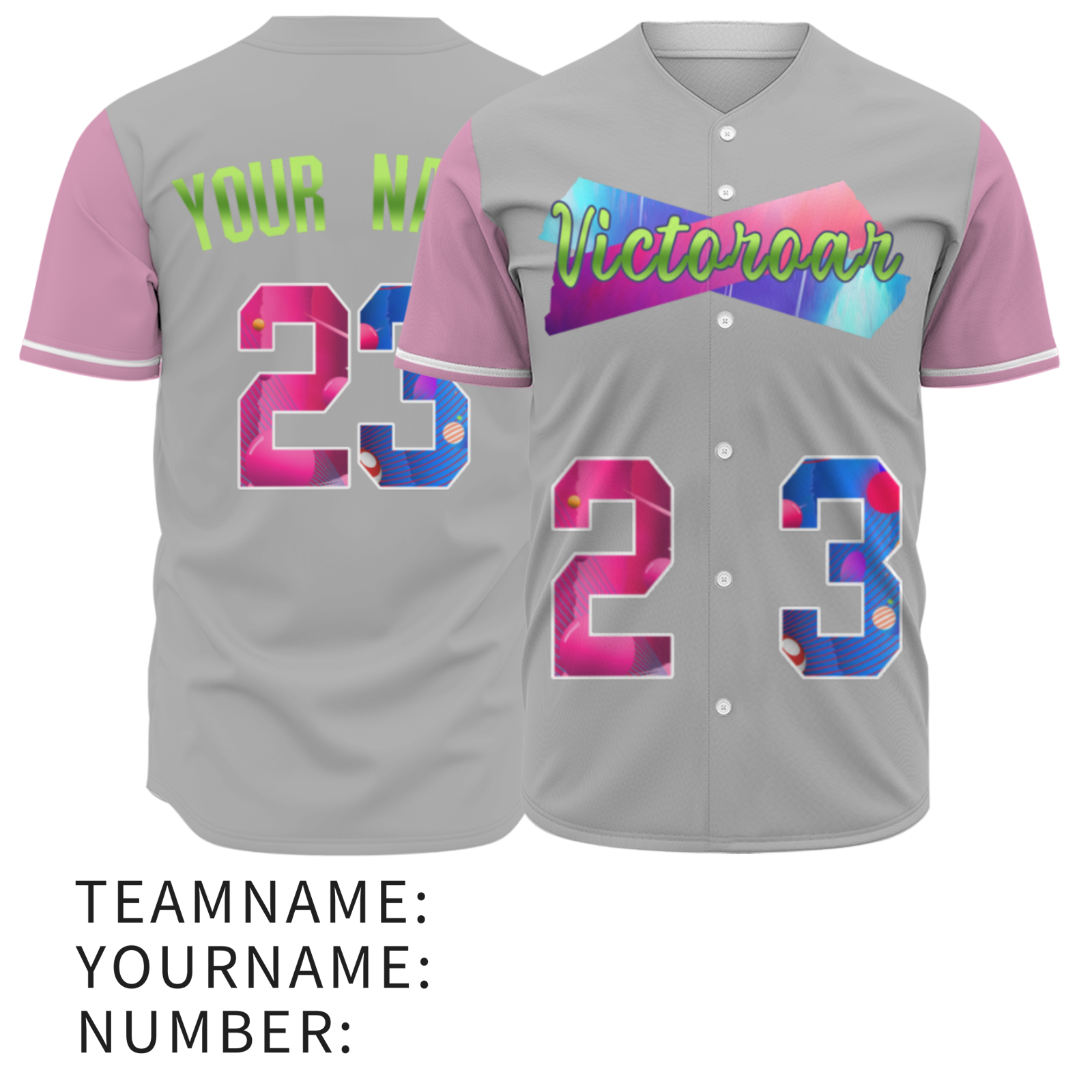 Custom Black Pink-Indigo Authentic Victoroar Baseball Jersey