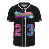 Custom Black Pink-Indigo Authentic Victoroar Baseball Jersey