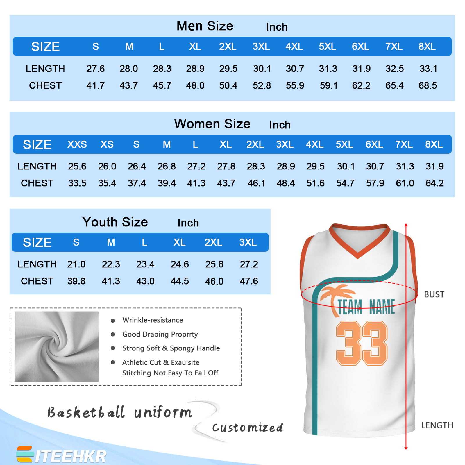 Custom Turquoise White Orange Authentic Coconut Tree Basketball Jersey