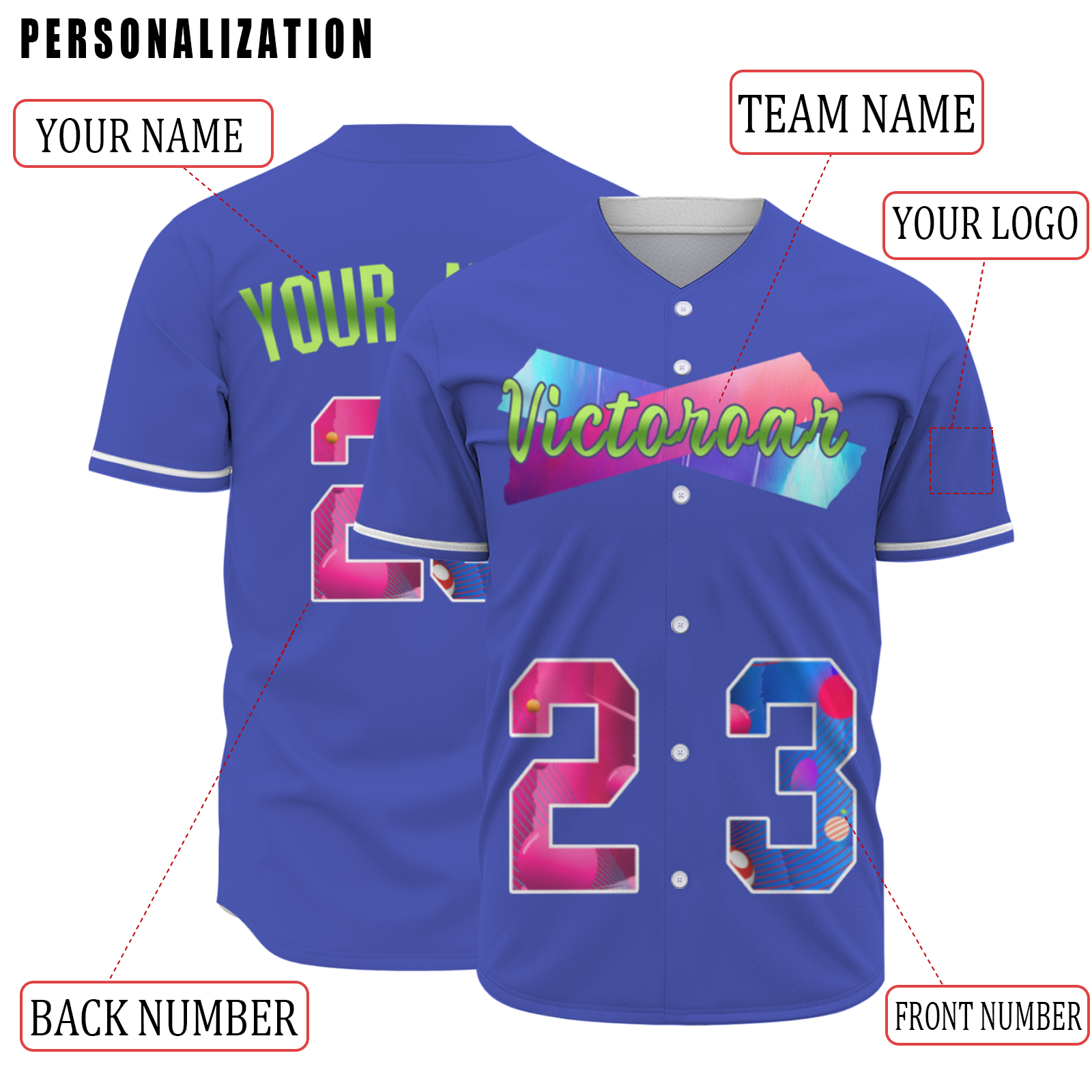 Custom Black Pink-Indigo Authentic Victoroar Baseball Jersey