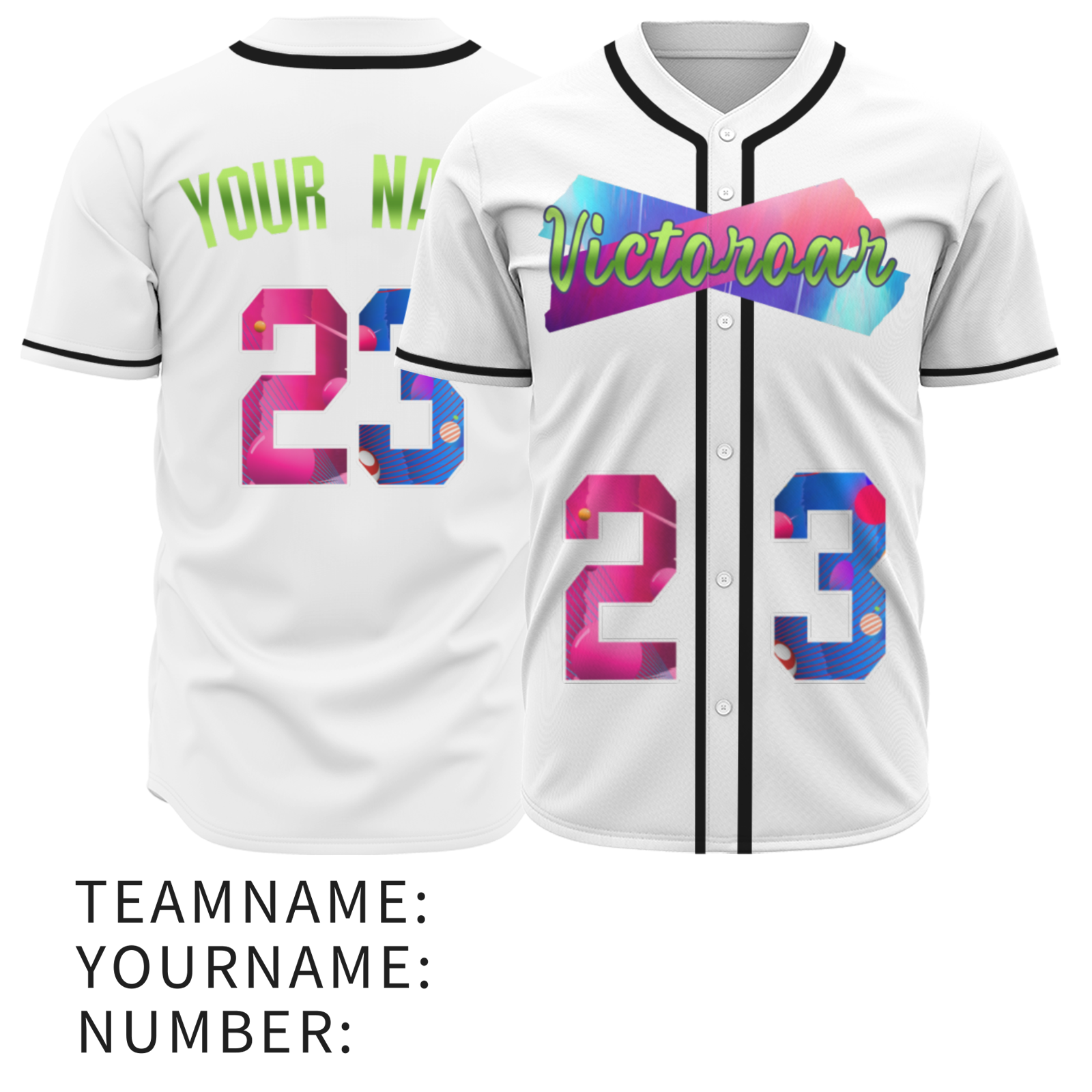 Custom Black Pink-Indigo Authentic Victoroar Baseball Jersey