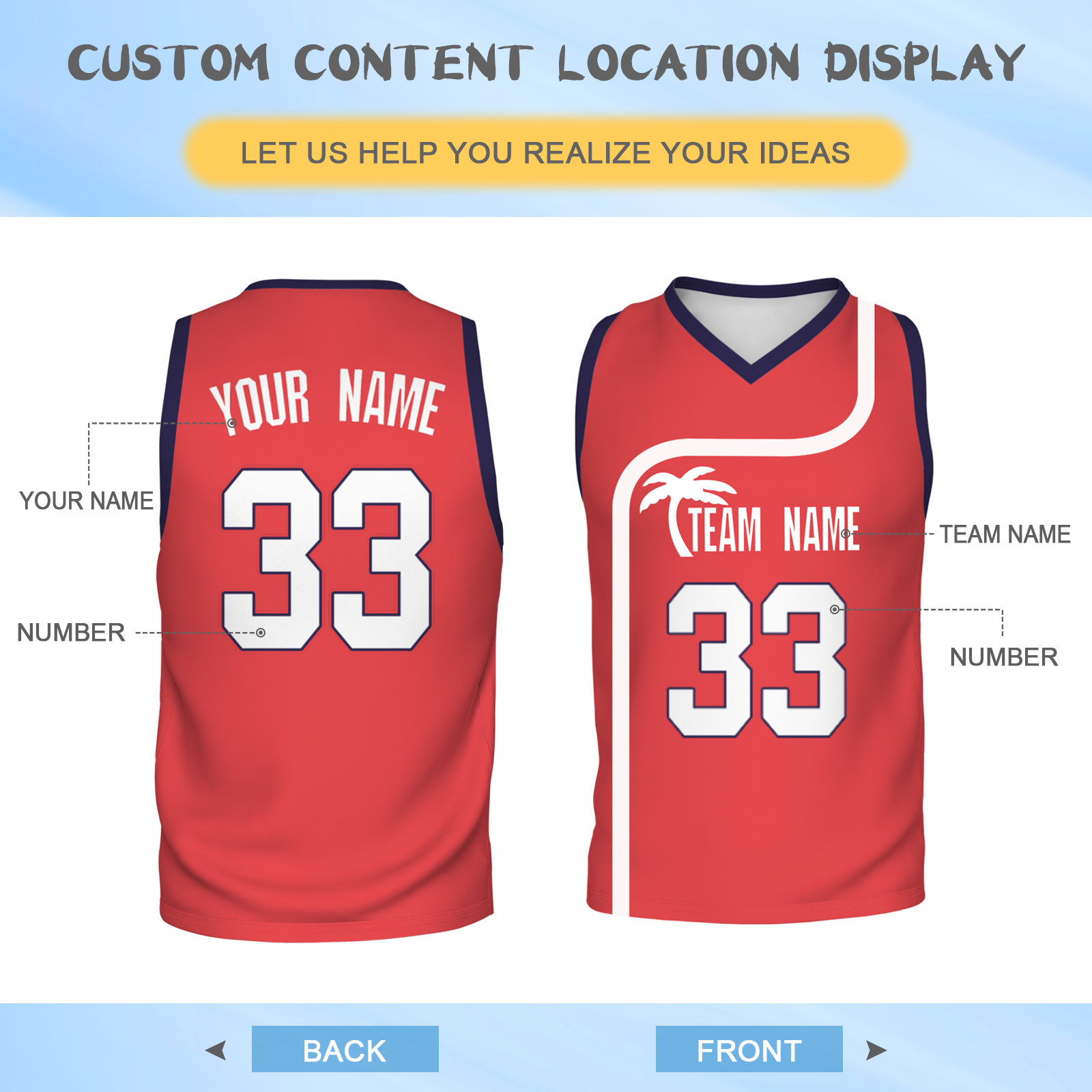 Custom Turquoise White Orange Authentic Coconut Tree Basketball Jersey