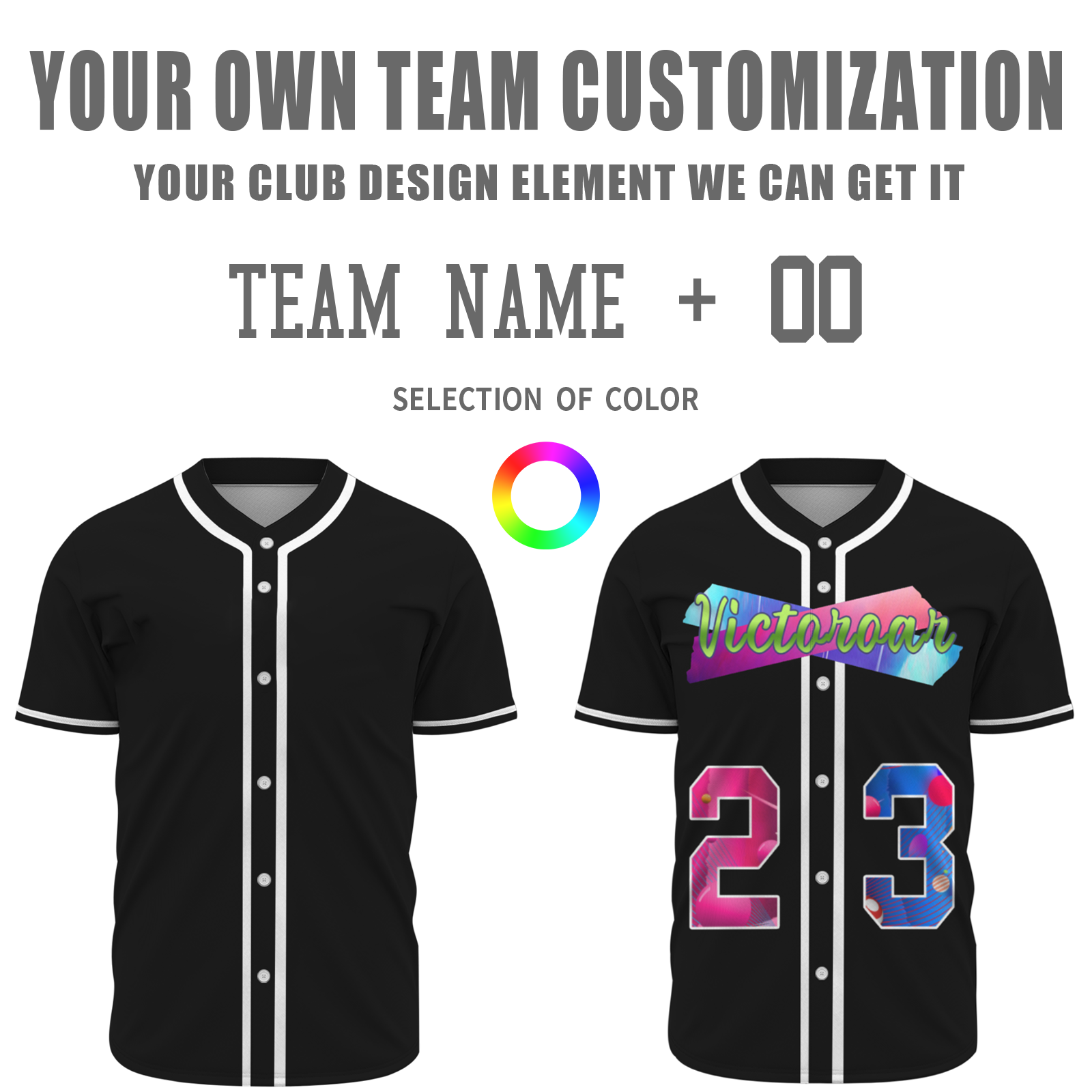 Custom Black Pink-Indigo Authentic Victoroar Baseball Jersey