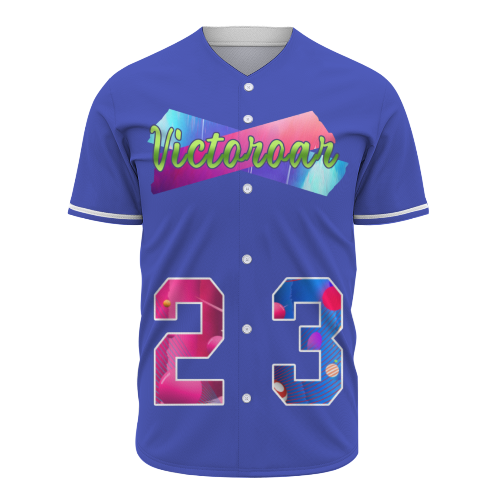 Custom Black Pink-Indigo Authentic Victoroar Baseball Jersey