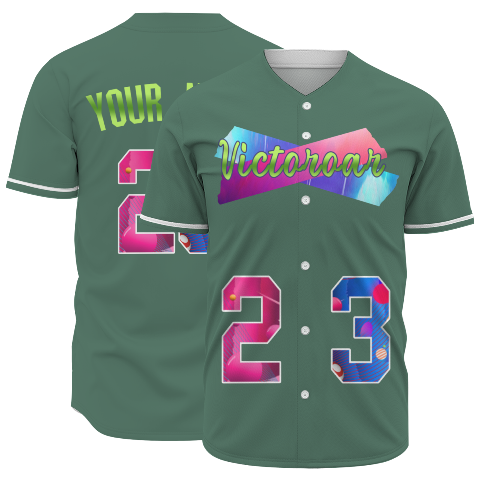 Custom Black Pink-Indigo Authentic Victoroar Baseball Jersey