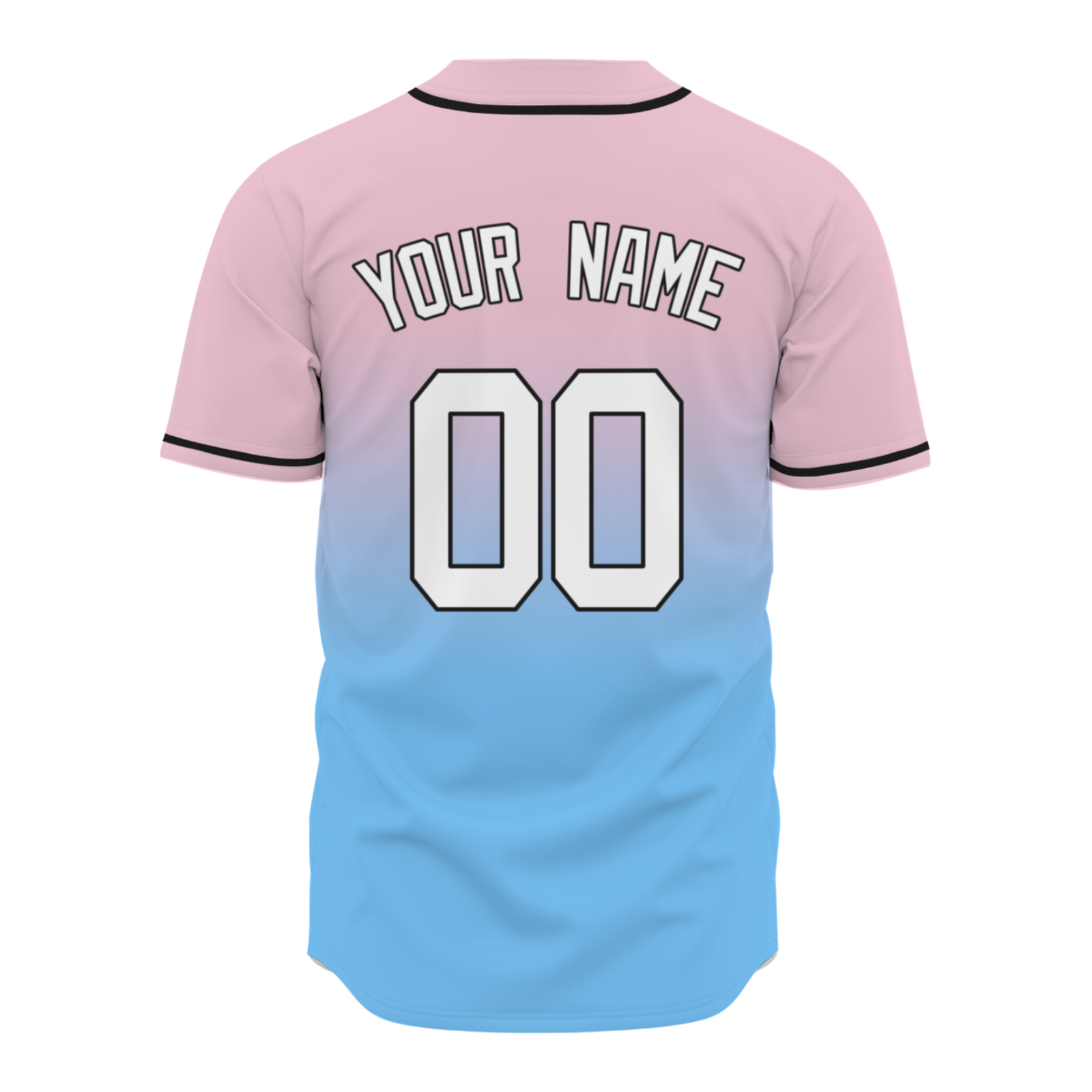 Custom Pink Blue White-Black  Aunthentic Fade Fashion Baseball Jersey