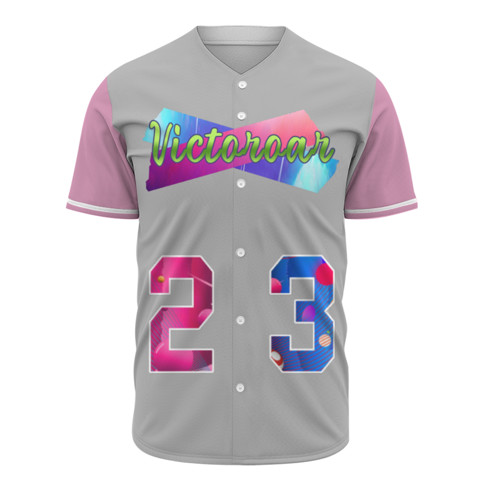 Custom Black Pink-Indigo Authentic Victoroar Baseball Jersey